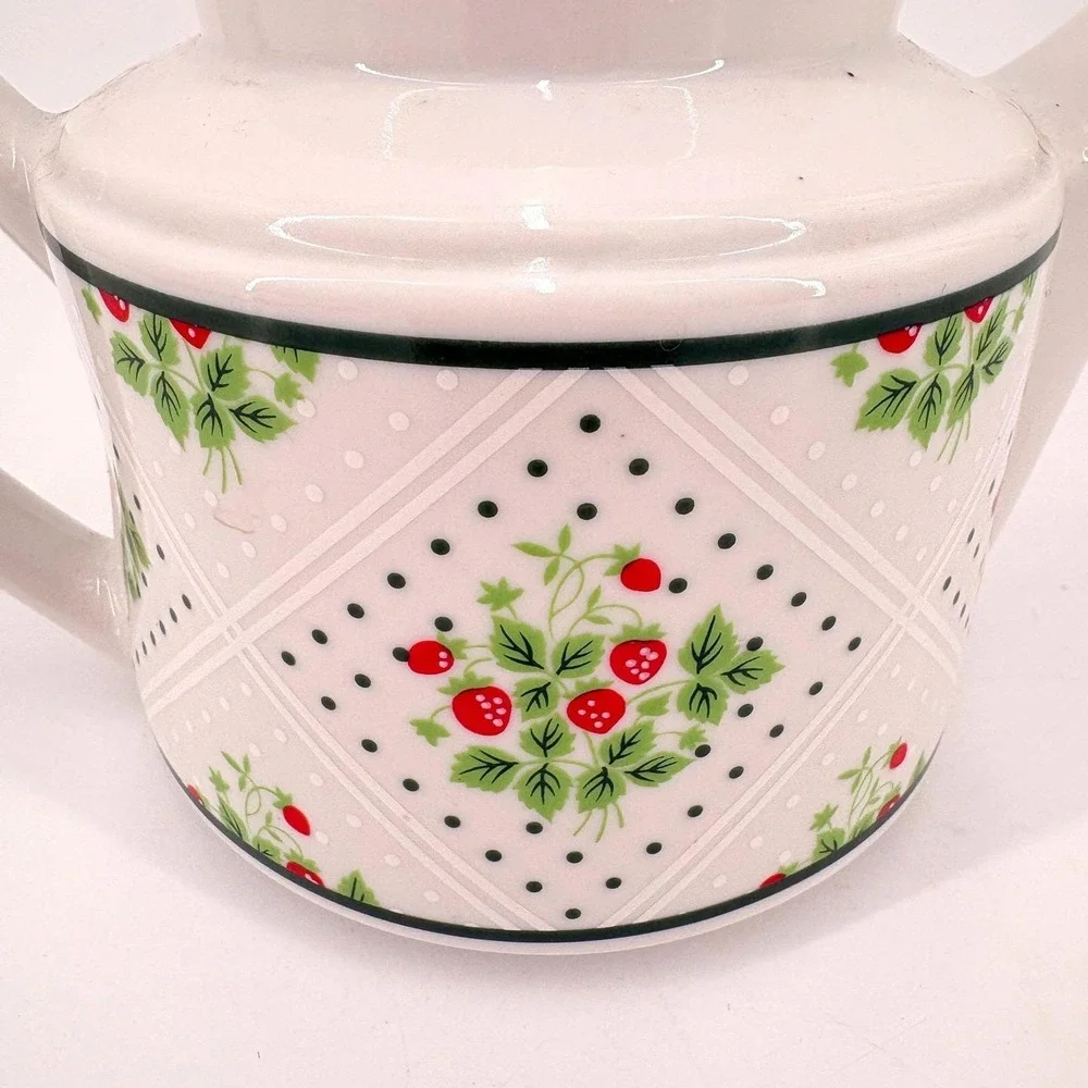 Vintage Strawberry Teapot Cottagecore Farmhouse Country Kitchen‎ Tea Pot Decor